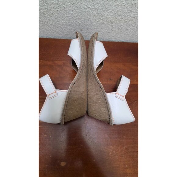Clarks White Leather Adjustable Strappy Wedge Sandals Womens Size 9 - Picture 5 of 8